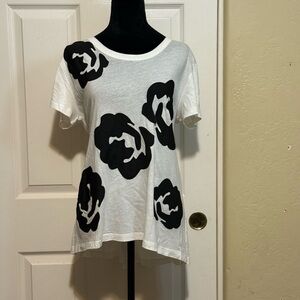 Monochrome Floral Short Sleeve Tee